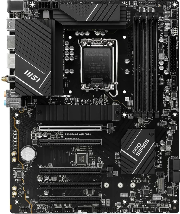 MSI MOTHERBOARD 760 (PRO B760 P WIFI DDR4) (FOR INTEL 12TH|13TH GEN) DDR4 LGA1700 ATX PCIE 4.0 - Image 2