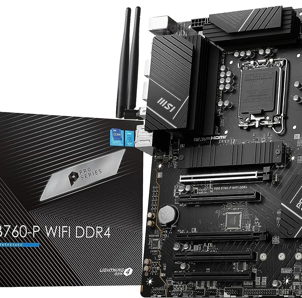 MSI MOTHERBOARD 760 (PRO B760 P WIFI DDR4) (FOR INTEL 12TH|13TH GEN) DDR4 LGA1700 ATX PCIE 4.0